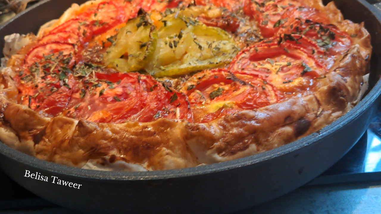 Comment Faire Une Tarte Fine à la Tomate 4 couleurs Belisa Taweer